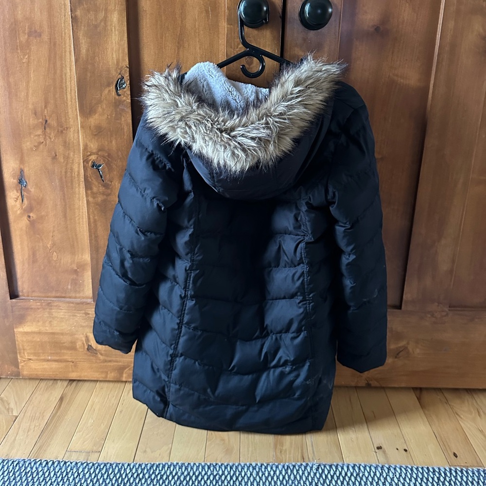 Lands End Girls Winter Fleece Lined Down Alternative Coat size XL 14-16